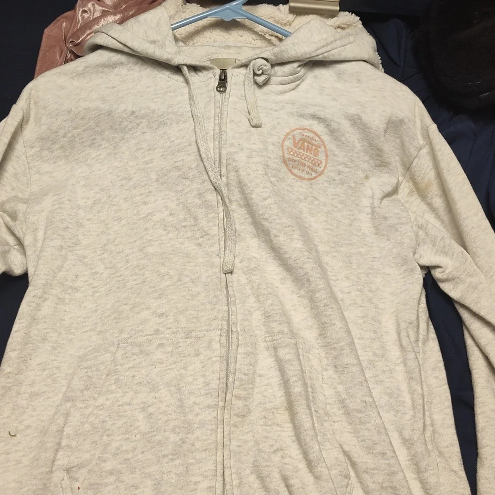 Vans Light Gray Hoodie with Logo - Picture 2 of 4